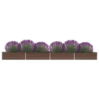 vidaXL Vidaxl - Jardinera De Acero Galvanizado Marr&oacute;n 600x80x45 Cm