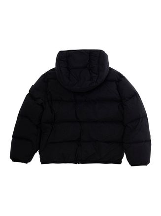 Stone Island Boys Short Parka Black Tech Fabric Padded Jackets