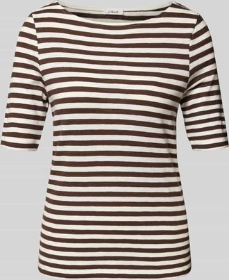 s.Oliver Red Label Slim Fit Strick-Shirt aus reiner Baumwolle in Dunkelbraun, Gr&ouml;&szlig;e 48