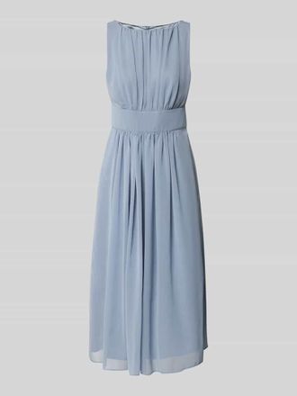 Swing Cocktailkleid mit Rundhalsausschnitt und Taillenband in Hellblau, Gr&ouml;&szlig;e 34