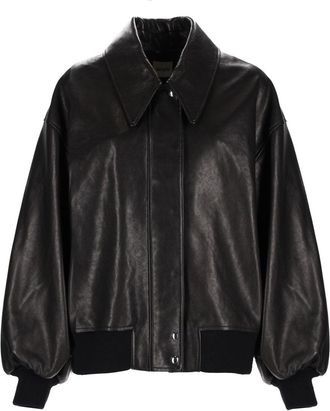 Khaite Shelman Boxy Balloon Sleeves Leather Jacket