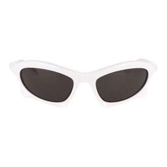 Balenciaga Sunglasses, unisex, White, Size: 59 MM Bat Rectangle Sunglasses