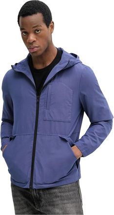 Benetton Hooded Jacket - Heren - Jassen - Blauw - Maat: M Katoen