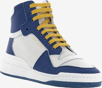 Saint Laurent Hohe zweifarbige Ledersneakers SL24 Mid-Top