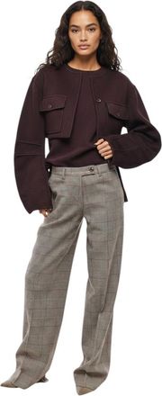 Fortela Beige Straight Flat Front Pants