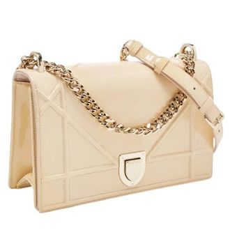 Dior Pre-owned Diorama Schoudertas - Dames - Pre-owned - Beige - Maat: ONE Size Leer