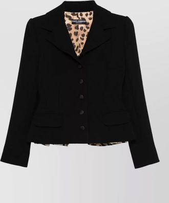 Dolce & Gabbana wool crepe blazer fitted silhouette epaulettes