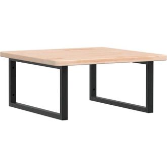 vidaXL Estante De Lavabo De Pared De Acero Y Madera Maciza De Roble Vidaxl