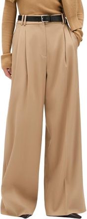 Another Tomorrow Twill Pleated Trouser in Camel at Nordstrom, Size 36 32 It