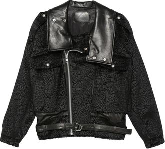 R13 Vintage-look Jas - Dames - Leren en Su&egrave;de Jassen - Zwart - S - Katoen - Jassen