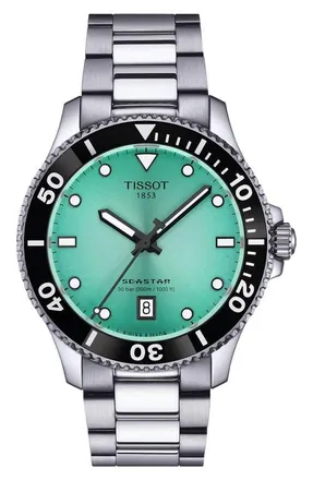 Tissot Seastar 1000 Turquoise Dial Bracelet Watch, 40mm at Nordstrom