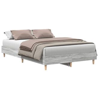Berkfield Home Bed Frame No Mattress Grey Sonoma 140x190 cm Engineered Wood
