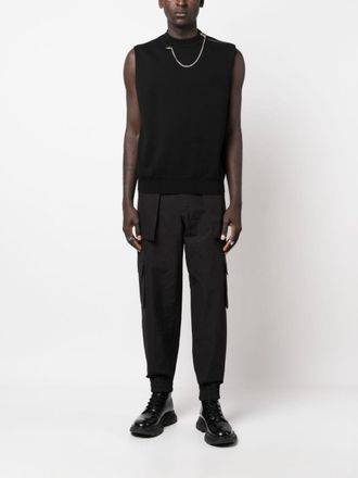 Alexander McQueen Alexander Mcqueen Mens Organic Cotton Cargo Trousers - Black - Size EU 48 (Mens)