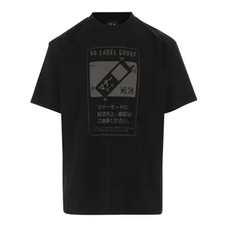 44 Label Group T-Shirts, male, Black, Size: XL Printed Cotton T-Shirt