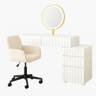 Urban Meuble Tocador blanco moderno y silla giratoria