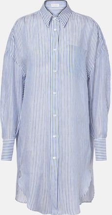 Brunello Cucinelli Camicia in organza di lino e seta con monili