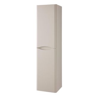 Clifton Cashmere Wall Hung 2 Door Tall Storage Unit 35cm Wide x 33cm Deep in Pale Grey | Size: 35 cm Wide x 33 cm Deep