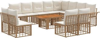 vidaXL Conjunto De Sof&aacute;s De Jard&iacute;n 13 Uds. Natural Y Crema Vidaxl