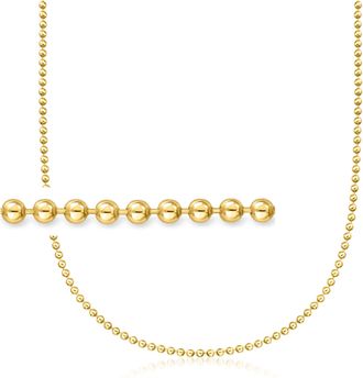 Ross-Simons Italian 2.5mm 18kt Gold Over Sterling Bead-Chain Necklace