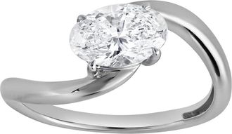 LuvMyJewelry Lilian 1.5 Ct Oval Lab Grown Diamond Engagement Ring in 14K White Gold at Nordstrom, Size 7