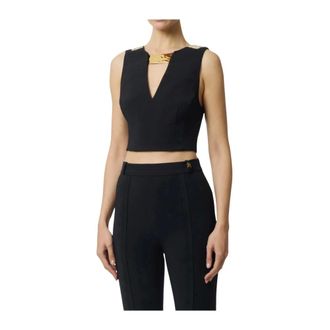 Elisabetta Franchi Dames, Tops, Zwart, Maat: M Poliester
