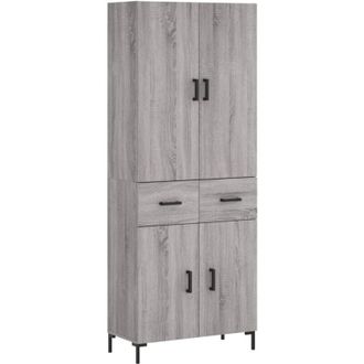 vidaXL Highboard Grey Sonoma 69.5x34x180 cm Engineered Wood Vidaxl
