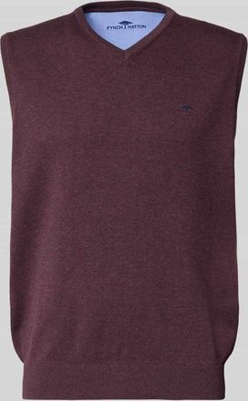 Fynch-Hatton Fynch-Hatton Pullunder mit Label-Stitching in Pflaume, Größe 3XL