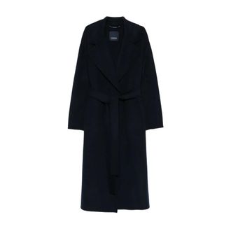 Max Mara Belted Coats, female, Blue, Size: XS Hobby Double-breasted Coat