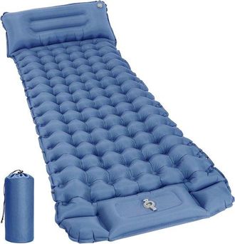 OEM Colchoneta Hinchable Para Dormir - Colchoneta De Camping - C&oacute;moda Para Dormir Al Aire Libre - Bomba De Pie Integrada - 200x67x10 Cm - Azul Marino