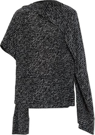 Balmain Zijden top met monogram - Dames - Blouses - Zwart - XS - Overhemden
