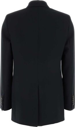 Gucci Womens Wool Double-Breasted Blazer Blue Blazers