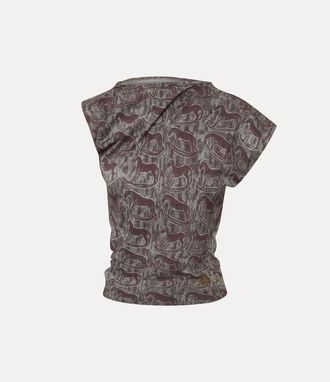 Vivienne Westwood Hebo Top Printed Co Jersey Red-rocking-horses XS Women