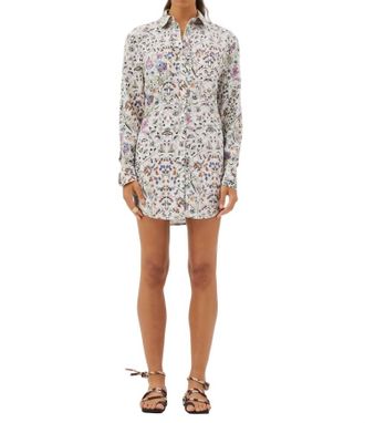 Maria Cher Valongo Rubi Shirt Dress In White Floral