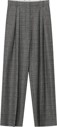 Day Birger Et Mikkelsen Broeken, Dames, Grijs, XS, Wol, Klassieke wollen ruitbroek