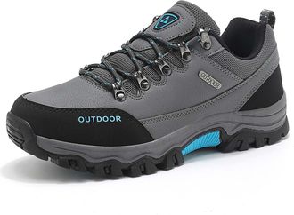 Generic Mens Outdoor Oversized Low Top Hiking Sneakers for Rugged Terrain and Daily Exploration (Grey, 8.5)