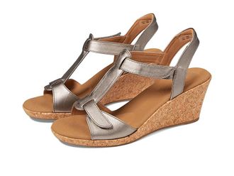 Rockport Blanca T Strap Womens Shoes Taupe Metallic Synthetic : 9.5 W (C)