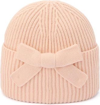 Kate Spade New York Bow Rib Beanie in English Rose at Nordstrom