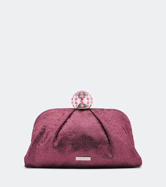 Aquazzura Tequila Mini embellished satin clutch