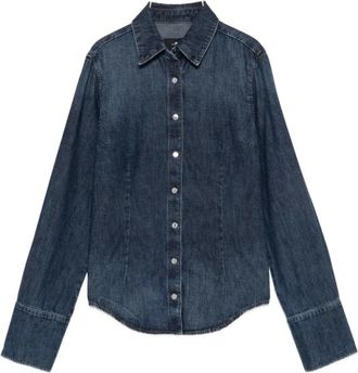 7 For All Mankind Denim Shirt - Dames - Spijkeroverhemden - Blauw - M - Denim - Overhemden