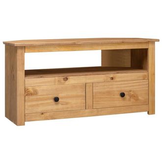 Berkfield Home Corner TV Cabinet 93x49x49 cm Solid Pine Panama Range in Brown | Size: 93 x 49 x 49 cm