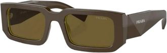 Prada Gedurfde-Tempel Zonnebril - Dames - Zonnebrillen - Bruin - 54 MM - Accessoires