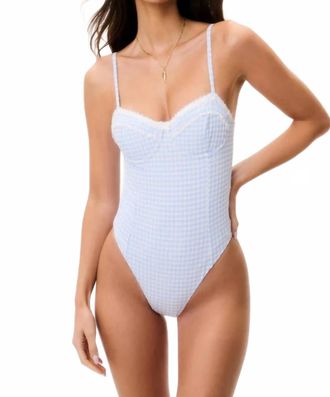 LoveShackFancy Womens Olivienne Gingham Swimsuit In Blue