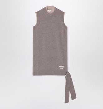 Fendi Taupe Wol-en-Kashmir Jurk