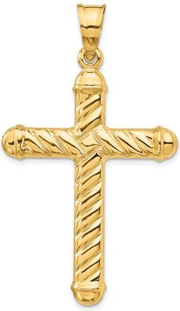 Diamond2Deal 14k Yellow Gold Hollow Cross Pendant