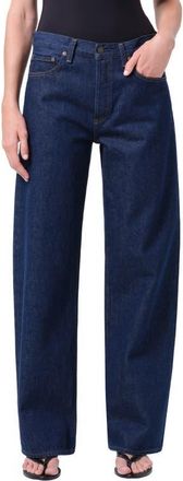 A Gold E Arc High Waist Loose Wide Leg Jeans in Rinse Rinse Indigo at Nordstrom, Size 26