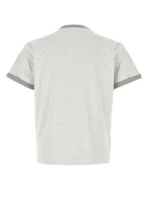 Prada Mens White Cotton Reversible T-Shirt Bianco+grigio Exterior