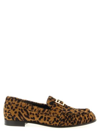 Fendi Womens Baguette Pony Hair Loafers