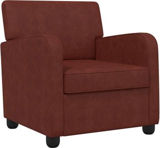 vidaXL Sill&oacute;n Marr&oacute;n Antiguo Brillante Cuero Sint&eacute;tico Vidaxl