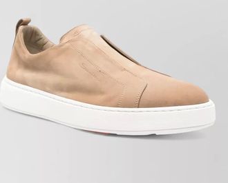 Santoni nubuck slip on sneakers contrast sole