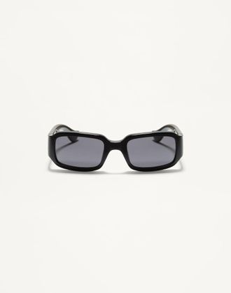 Valentino Occhiale Rettangolare In Acetato unisex NERO/GRIGIO 53